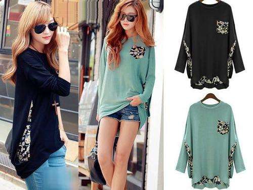 Stylish Vintage Pattern Chiffon Top (Available in Black only)